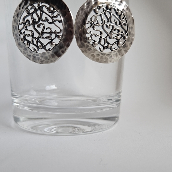 PZ (Paz Creations) 925 Sterling Silver Framed Filigree Dangle Earrings - Picture 5 of 6